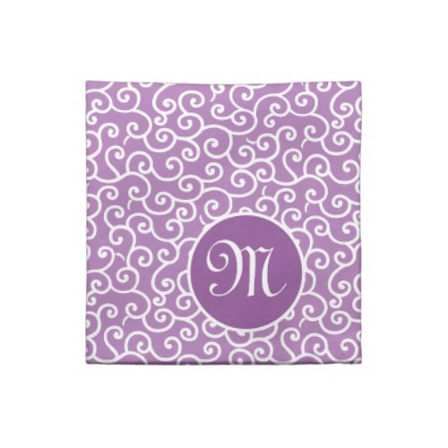 Purple Karakusa Arabesque Vine Pattern Cloth Napkin