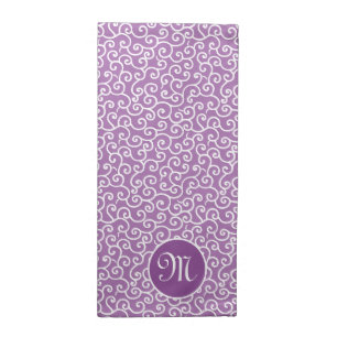 Purple Karakusa Arabesque Vine Pattern Cloth Napkin
