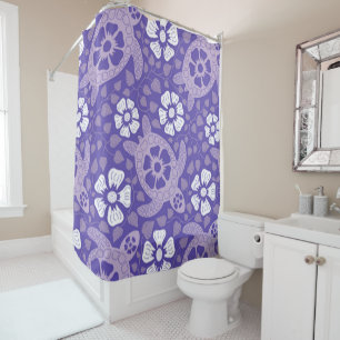 Purple Kauai Turtles Shower Curtain