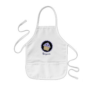 Purple Kawaii Cupcake Kids Apron