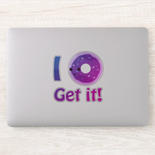 Purple Kawaii I donut Get It Sticker
