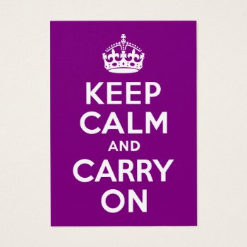 Purple Keep Calm And Carry On by purplestuff at Zazzle