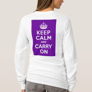 Purple Keep Calm and Carry On T-Shirt