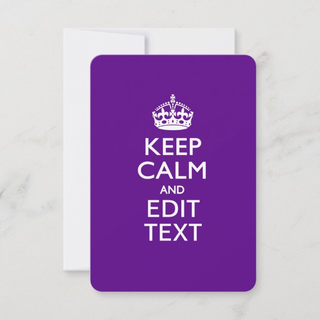 Purple Keep Calm And Have Your Text Easily (Front)