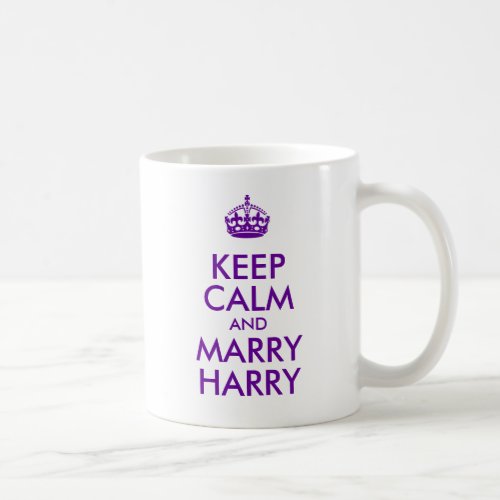 Purple Keep Calm and Marry Harry Coffee Mug