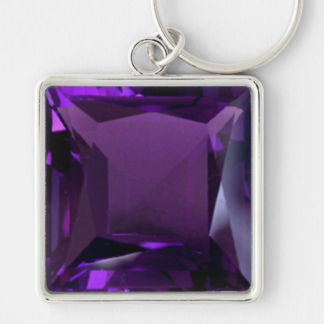 Purple Keychain Square Amethyst (Front)