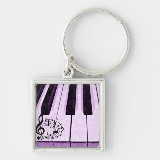 Purple Keys & Music Notes_ Keychain (Front)