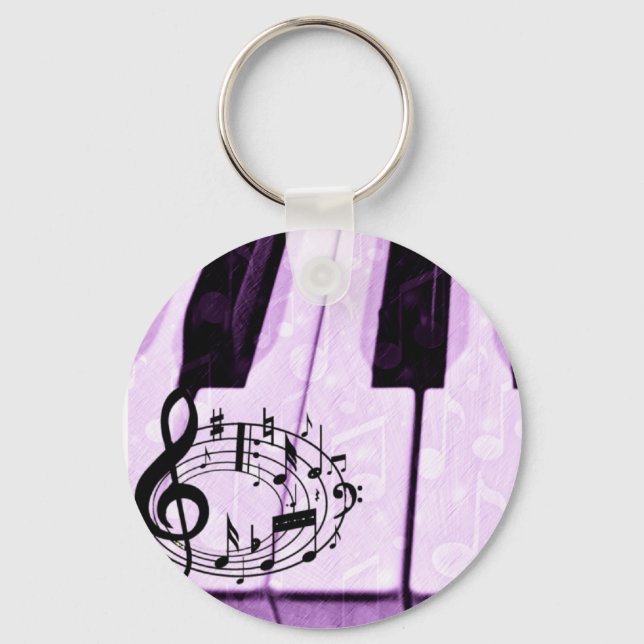 Purple Keys & Music Notes_ Keychain (Front)