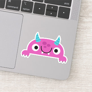 Purple Kid's Cartoon Monster Die Cut Sticker Decal