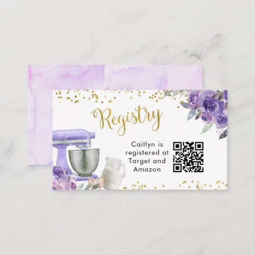 Purple Kitchen Bridal Shower Registry Card
