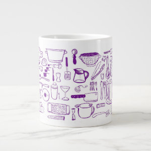 Purple kitchen pattern specialty mugs specialtymug