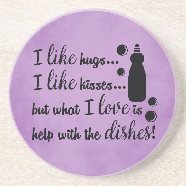 Purple Kitchen Quotes Coaster (Front)