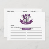 Purple Kitchen Tools Bridal Shower Recipe Cards (Front/Back)