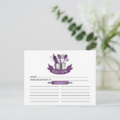 Purple Kitchen Tools Bridal Shower Recipe Cards (Standing Front)