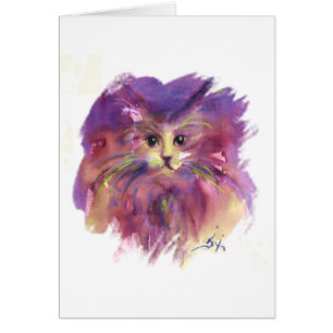 PURPLE KITTEN,KITTY CAT PORTRAIT CARDS