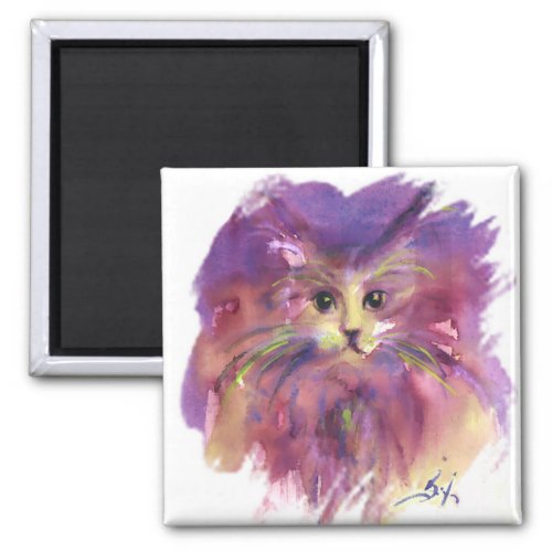 PURPLE KITTENKITTY CAT PORTRAIT MAGNET