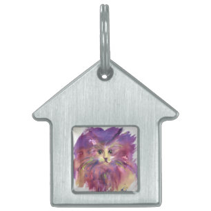 PURPLE KITTEN,KITTY CAT PORTRAIT PET TAG
