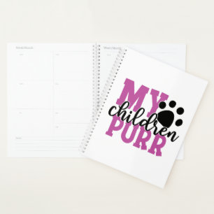 Purple Kitten Paw Kitty Mom Gift Cute Cat Planner
