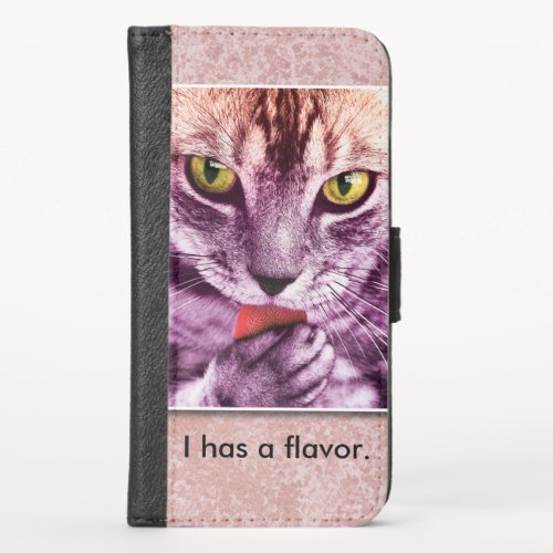 Purple Kitty Cat Has a Flavor Photo iPhone X Wallet Case