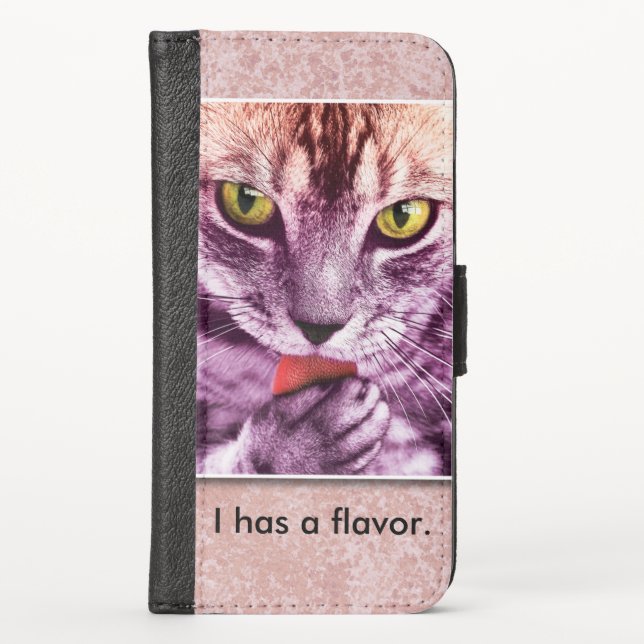 Purple Kitty Cat Has a Flavor Photo iPhone Wallet Case (Front)