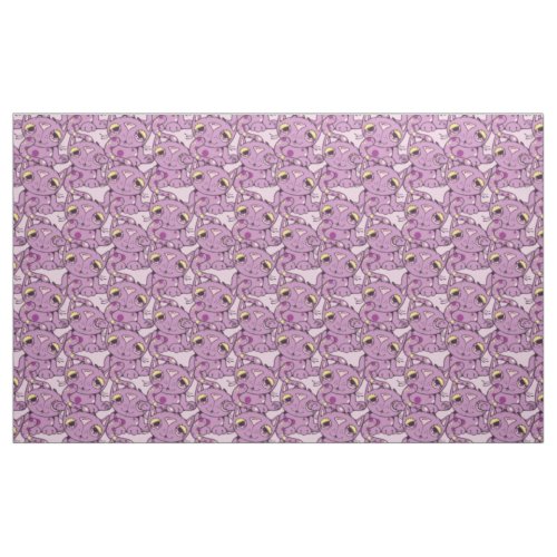 Purple Kitty Cat Pattern Graphic Design Fabric