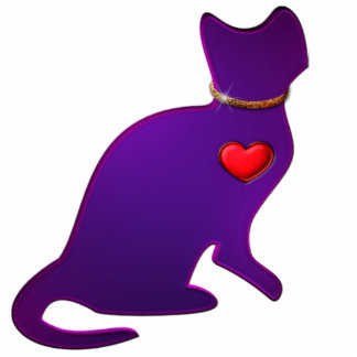 Purple Kitty Cat Statuette