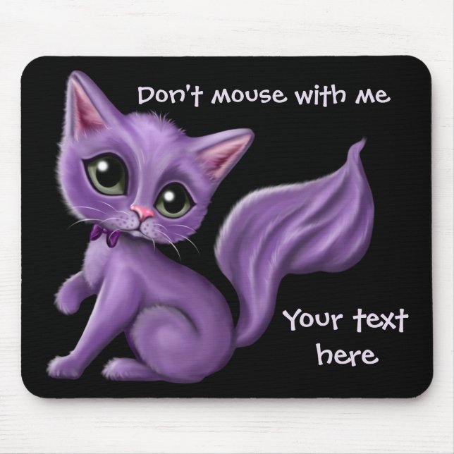 Purple Kitty Mouse Pad (Front)