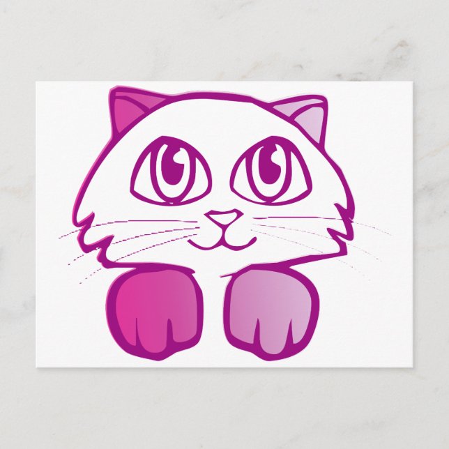 Purple Kitty Postcard (Front)