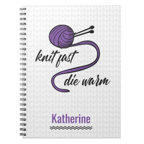 Purple Knit Fast Die Warm Notebook