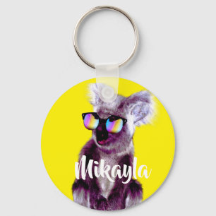 Purple Koala Chills in Shades Keychain
