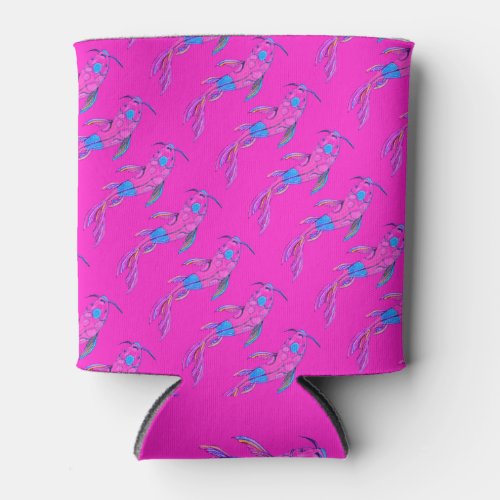 Purple Koi Pattern Personal Insulated Can Cooler