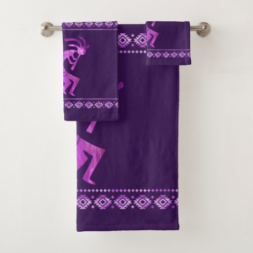 Purple Kokopelli Bath Towel Set