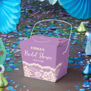 Purple Lace Bridal Shower Favor Box