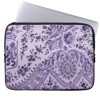 Purple Lace Flowers Laptop Sleeve