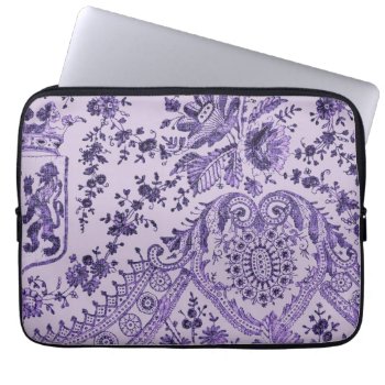 Purple Lace Flowers Laptop Sleeve by LeFlange at Zazzle