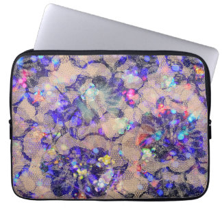 Purple Lace Roses Laptop Sleeve