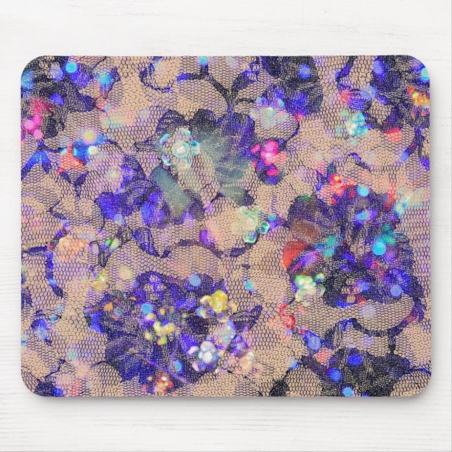 Purple Lace Roses Mouse Pad (Front)