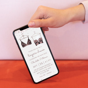 Purple Lace Watercolor Lingerie Bridal Shower Invitation