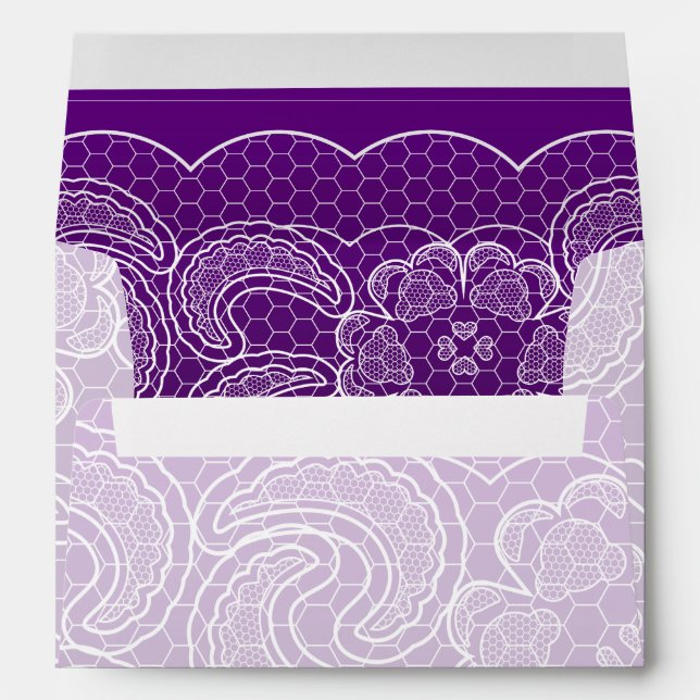 Purple Lace Wedding Envelope (Back (Bottom))