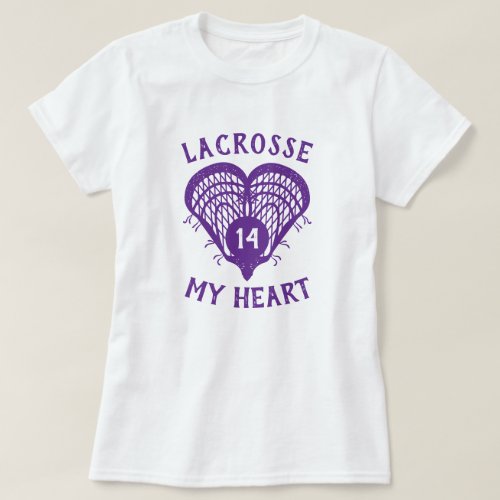 Purple Lacrosse My Heart T_Shirt