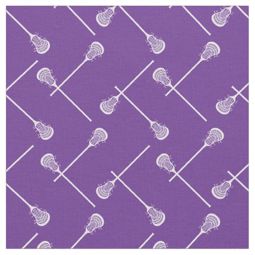 Purple Lacrosse White Sticks Patterned Fabric