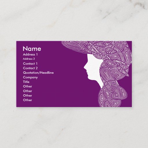Customizable Purple Lady Business Card