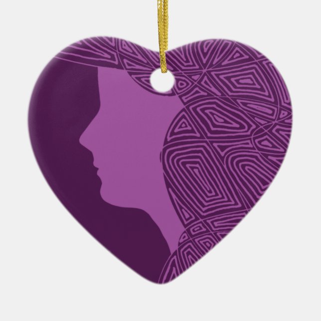 Purple Lady Ceramic Ornament (Front)