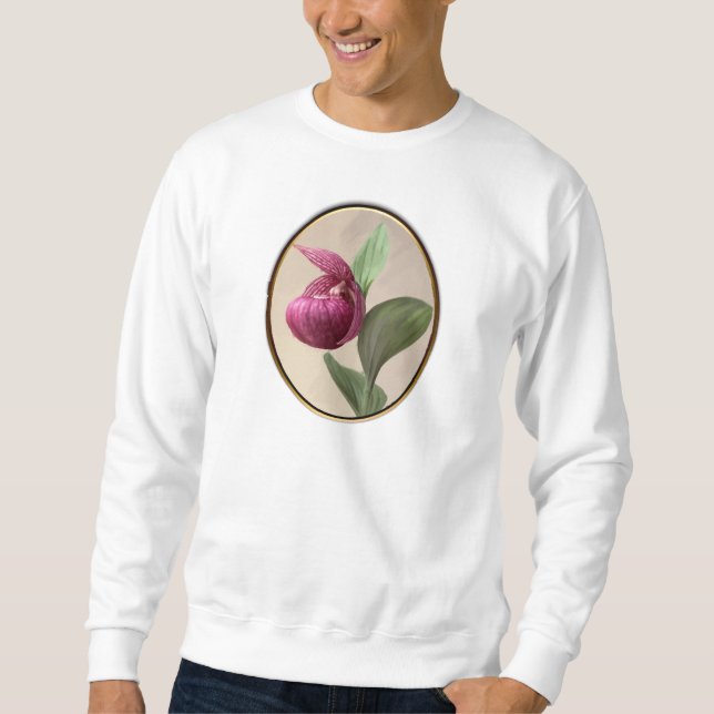 Purple Lady Slipper Framed Sweatshirt (Front)