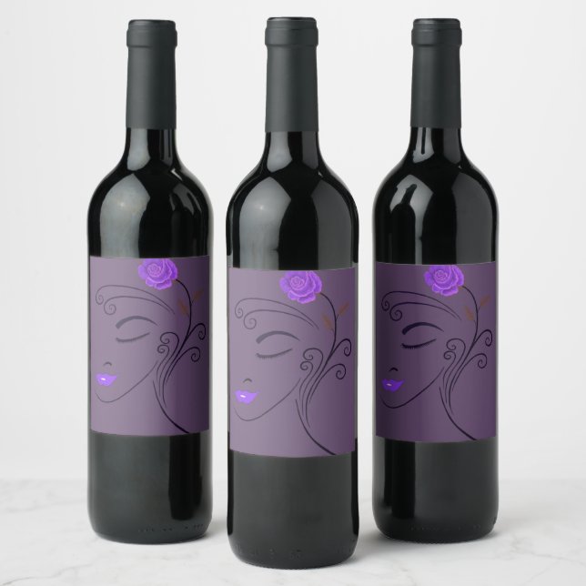 Purple Lady Tank Top Wine Label (Bottles)