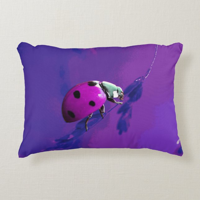Purple Ladybug Accent Pillow (Front)