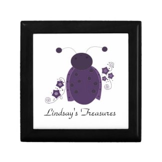 Purple Ladybug Treasures Keepsake Box