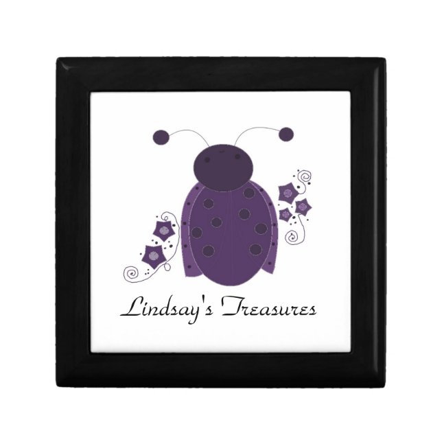 Purple Ladybug Treasures Keepsake Box (Front)