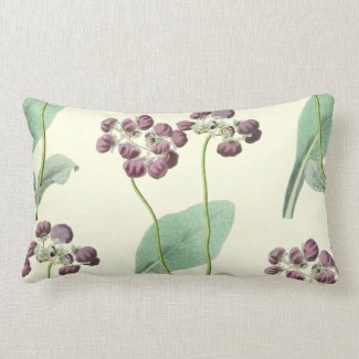 Purple Lady's Purse Botanical Lumbar Pillow