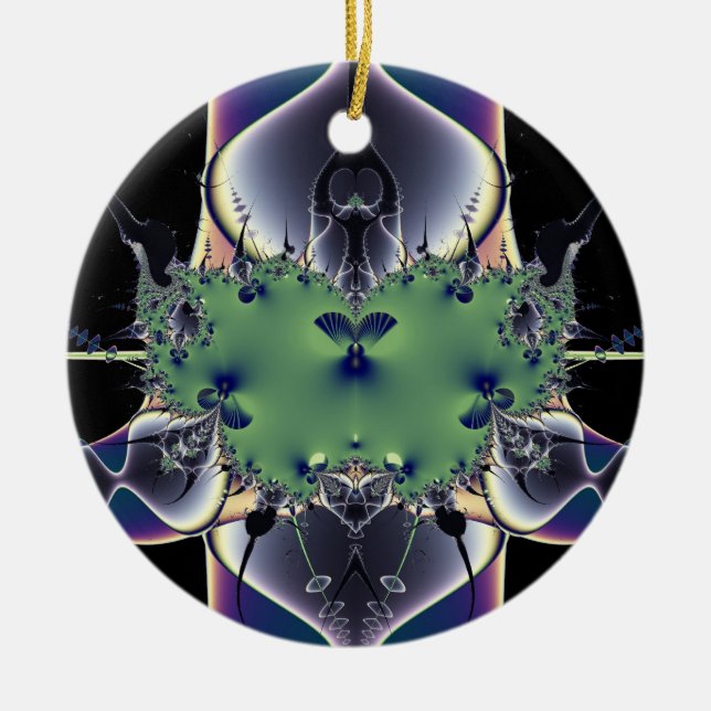 Purple Lamp Ceramic Ornament (Front)